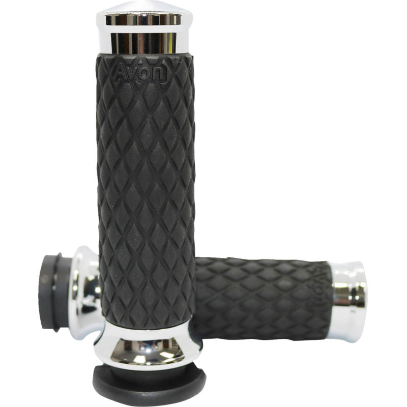 Diamond Contour Grips - Chrome