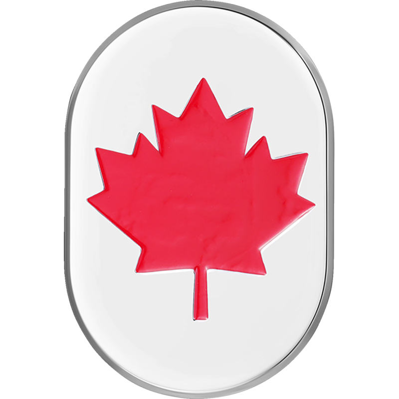 RED MAPLE LEAF ANTENNA COVER LEFT SILVER