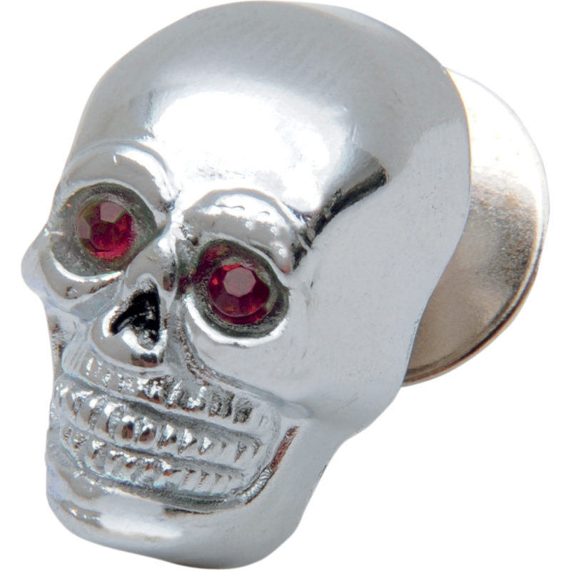 SM CHROME SKULL W/RED EYES (EA)
