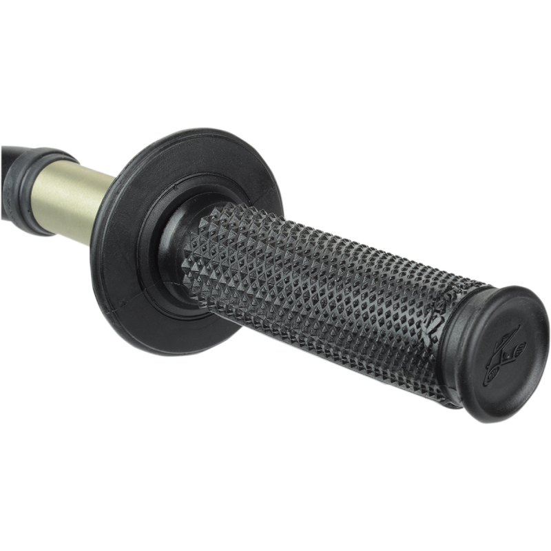 ULTRA TACKY HALF WAFFLE GRIPS DUAL COMPOUND TAPERED BK ON BK