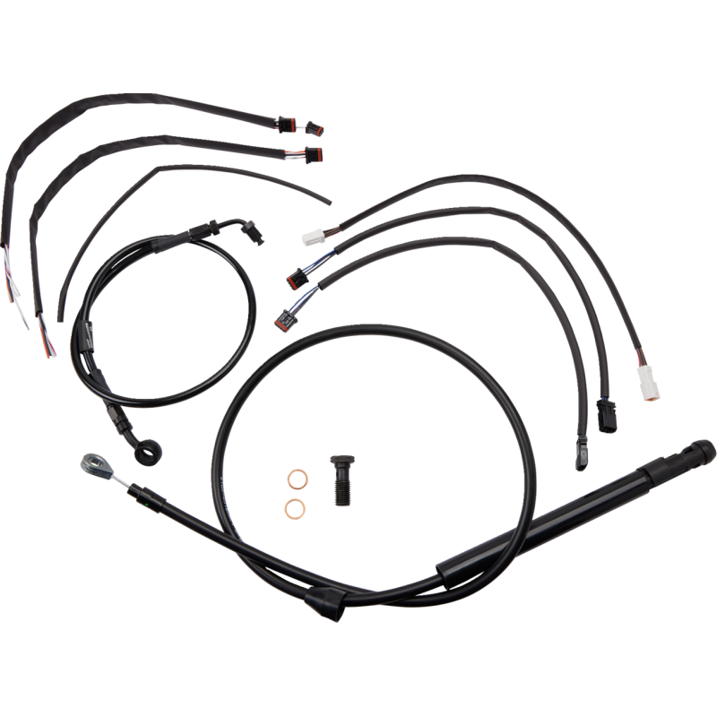 Cable Kit - Jail Bar - 12" Handlebars - Black Vinyl