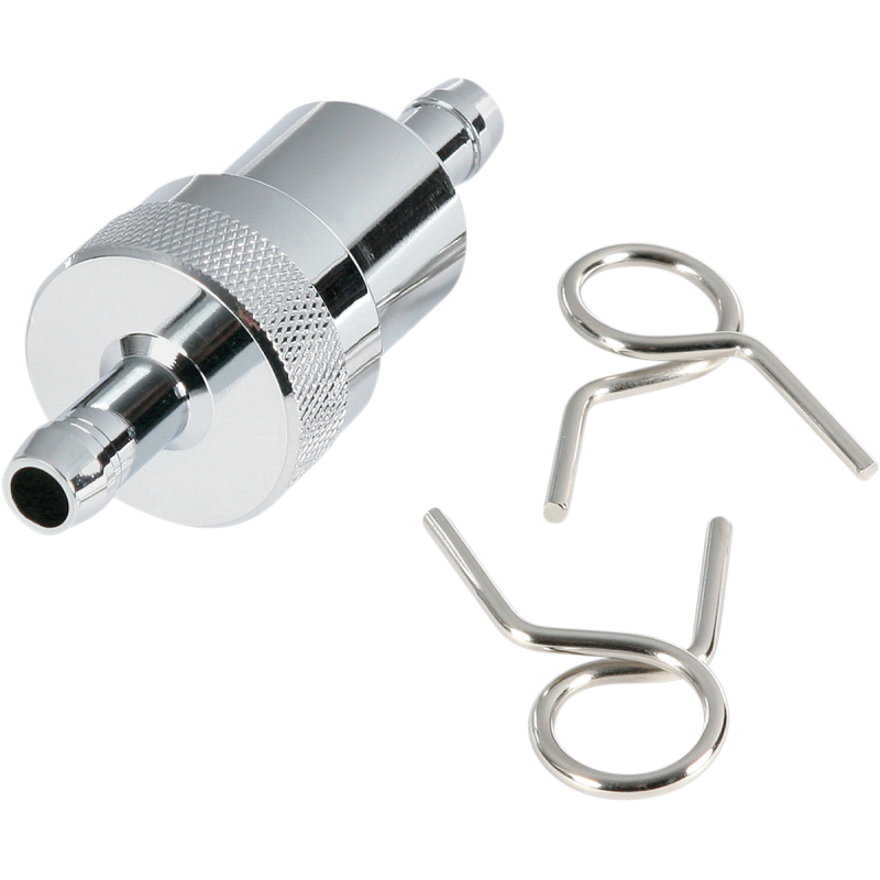 CHROME 5/16" FUEL FILTER IN-LINE RUSSELL