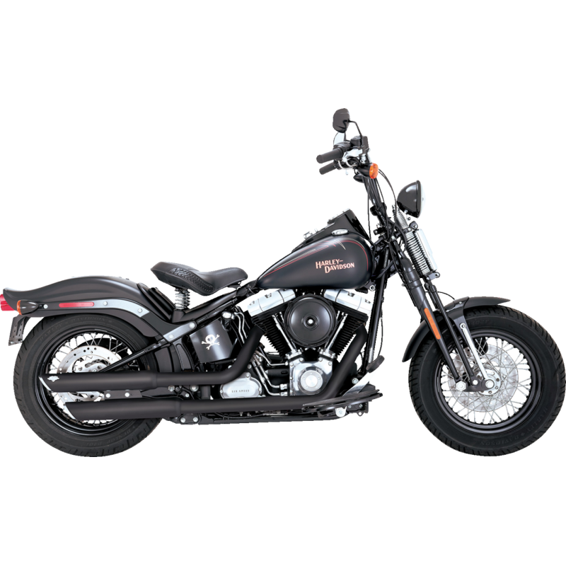 MUFFLERS 3" TWIN SLASH BLACK DLX CRSBNS SLM