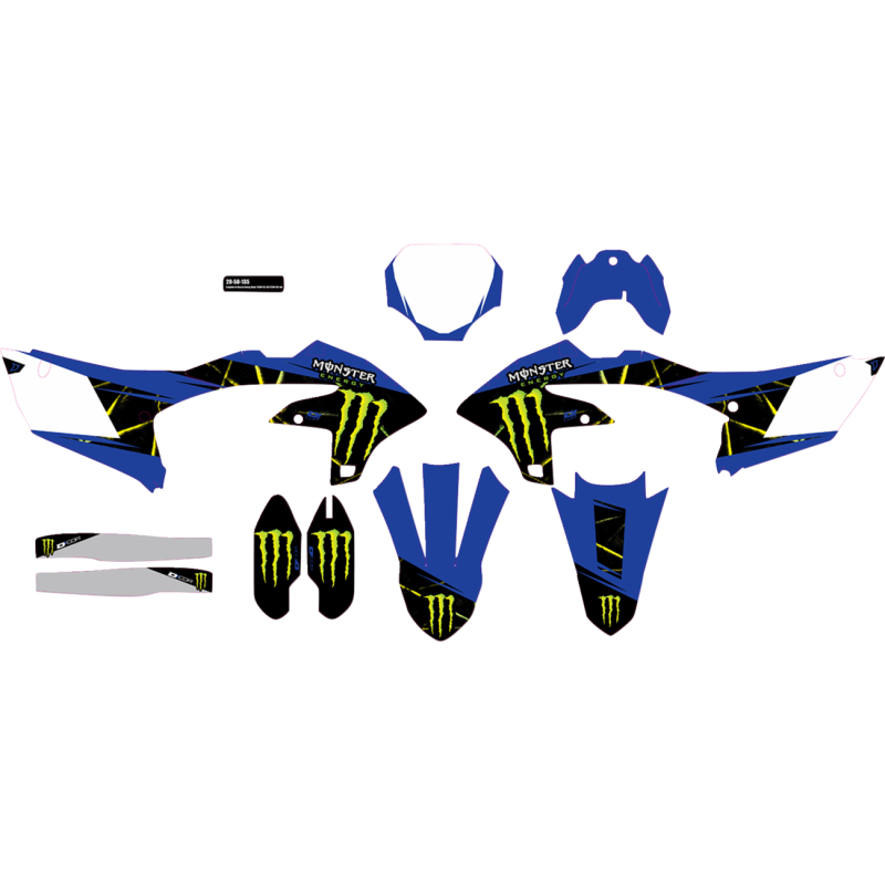 Cmplt kit Monster Energy Slash -YZF250(24) 450(23-24) WHT BG