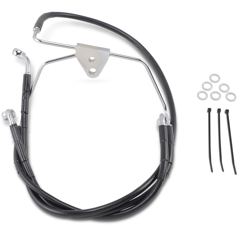 96-07 FLHT/X +8BLK FRT BRK LINE KIT