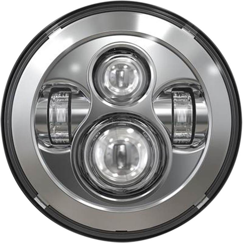 45W - 7" Motorcycle Headlight - Chrome w/DRL Halo - DOT