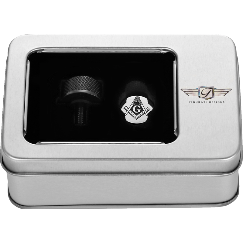 SEAT SCREW BLACK WITH 3M MASONIC EMBLEM INSERT