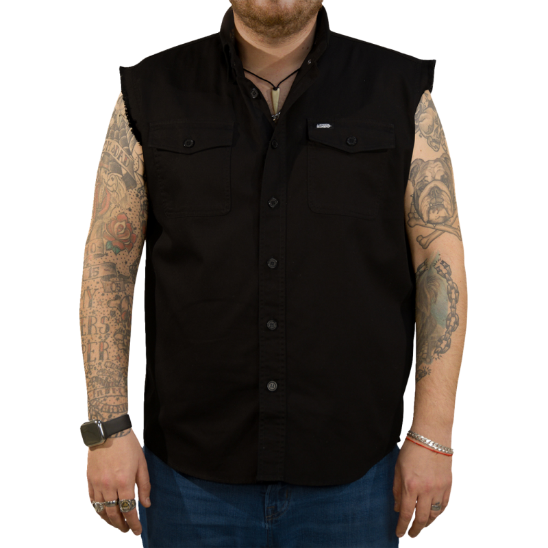 USA Skull Melt Sleeveless Shirt - BLK - Lge