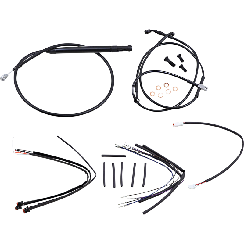 Cable Kit - Jail Bar - 14" Handlebars - Black Vinyl