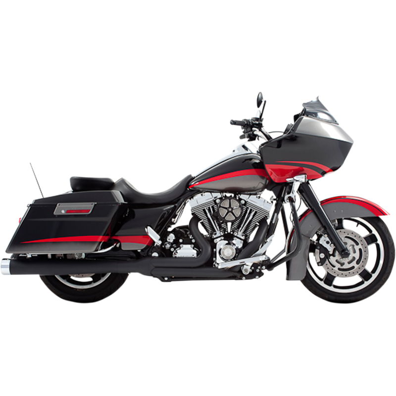 95-08 FLH 2:1 SYSTEM BLK W/CHRM END CAP