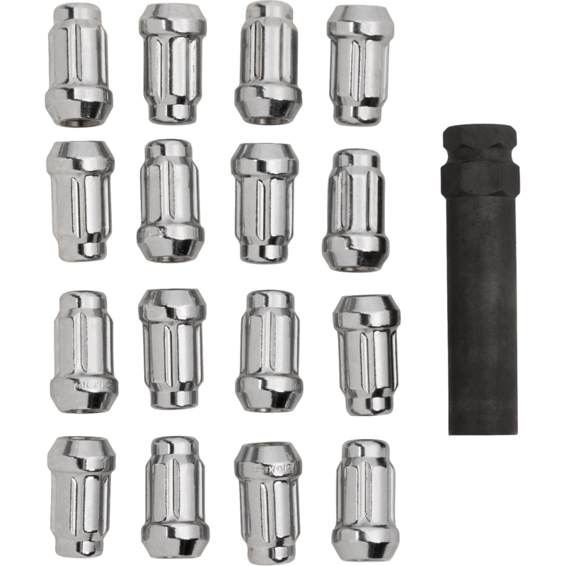 10mm CHROME LUG NUT SPLINED (16) MOOSE W/LUG NUT KEY