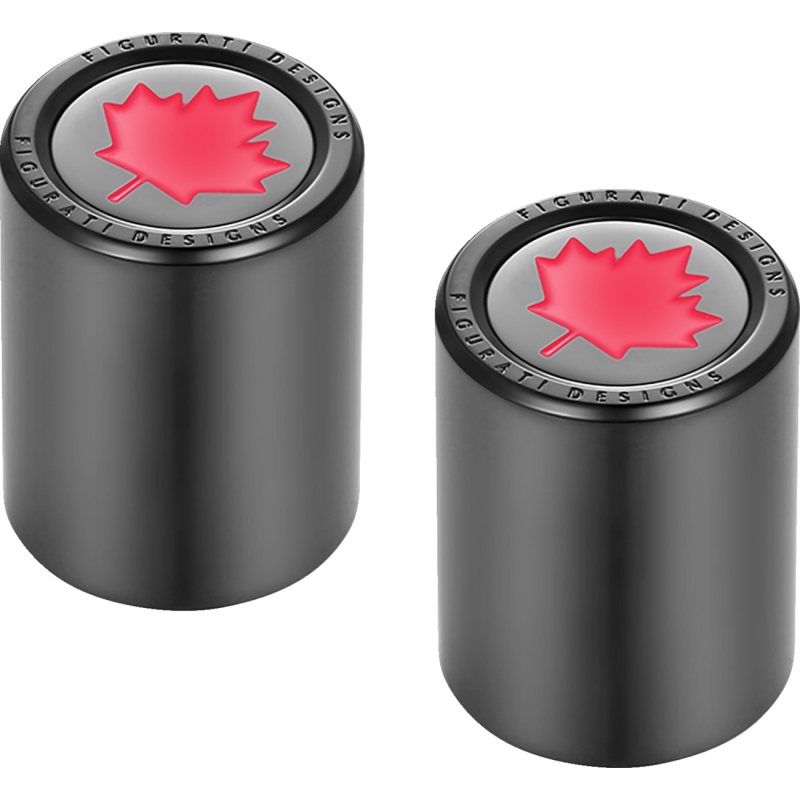 RED MAPLE LEAF DOCKING COVERS BLACK 27X32mm