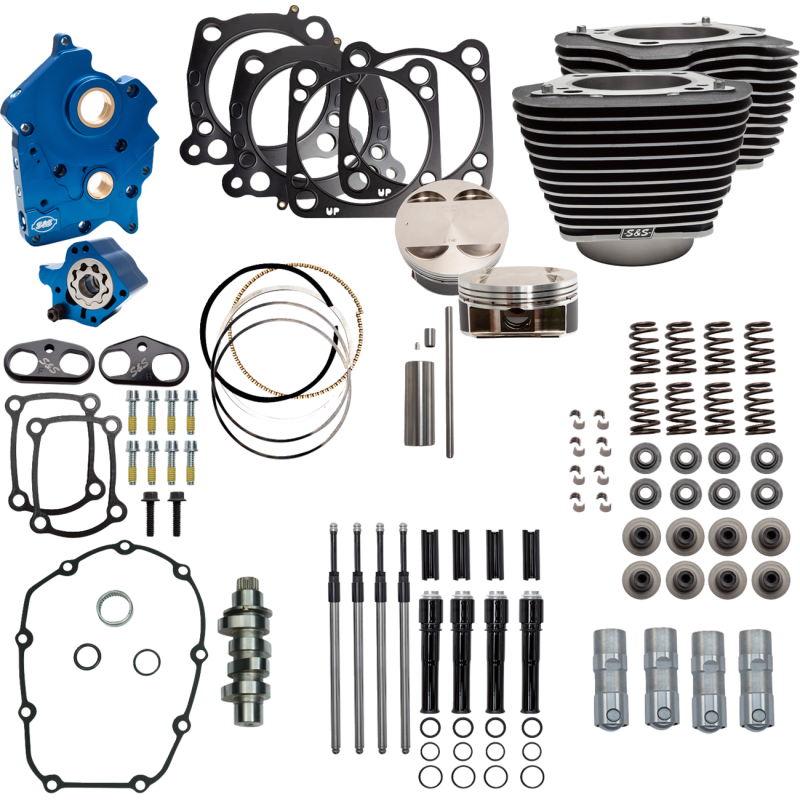 POWERPAK OIL COOL 4.25"BORE4.375"STROKE M8 BLK W/H
