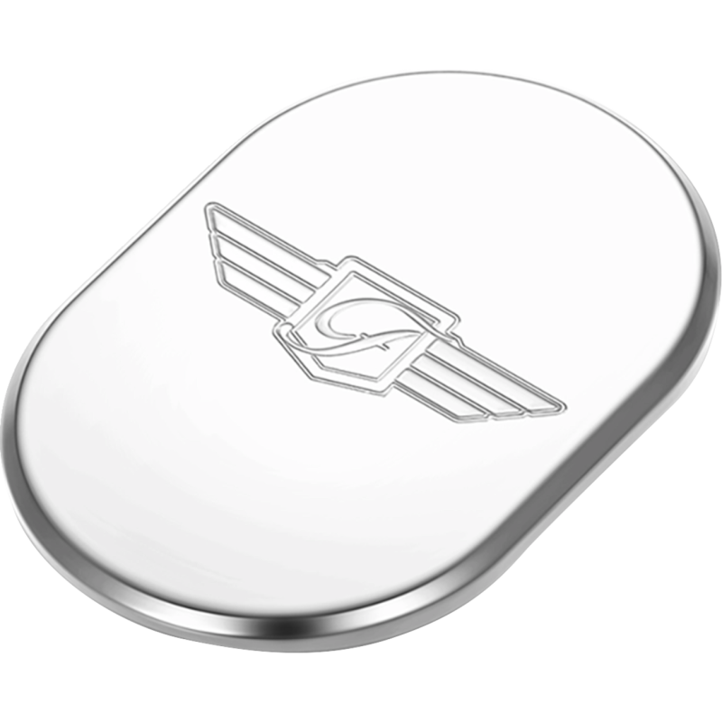 BACK FENDER COVER SILVER WITH FIGURATI DESIGNS LOGO-LEFT
