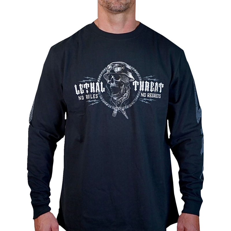 SHIRT LS FLASHNBONE BK XL