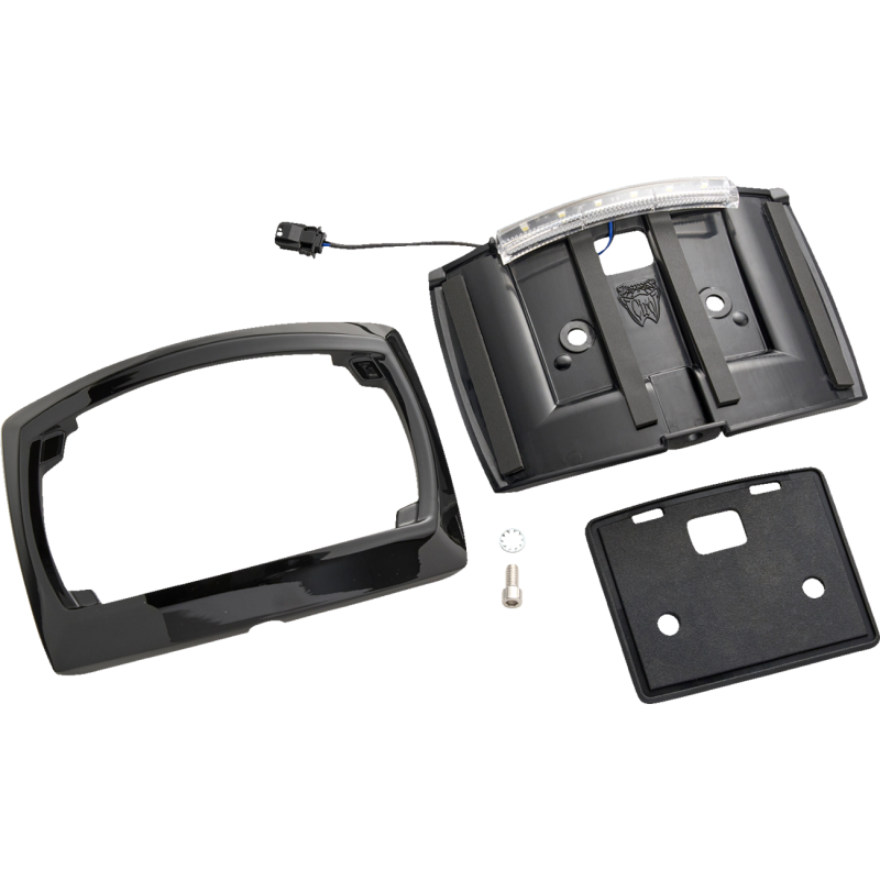 Curved Frame with LED Plate Light - BLK