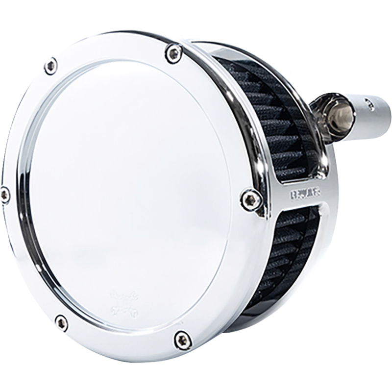 AIR CLEANER BA SOLID COVER CHROME/BLACK 99-17 TC DYNA