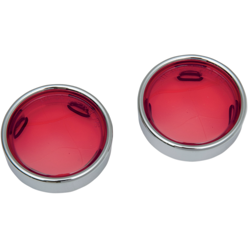 RED LENSES W/TRIM RINGS PR