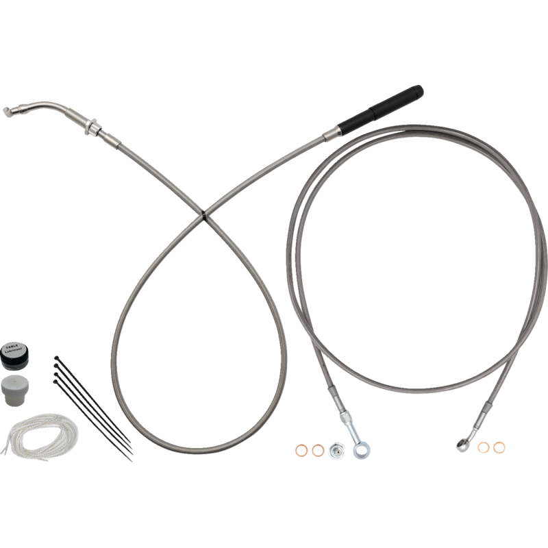 EZ Install Kit - 14" Handlebars-Upper Clutch FL-Braided SS