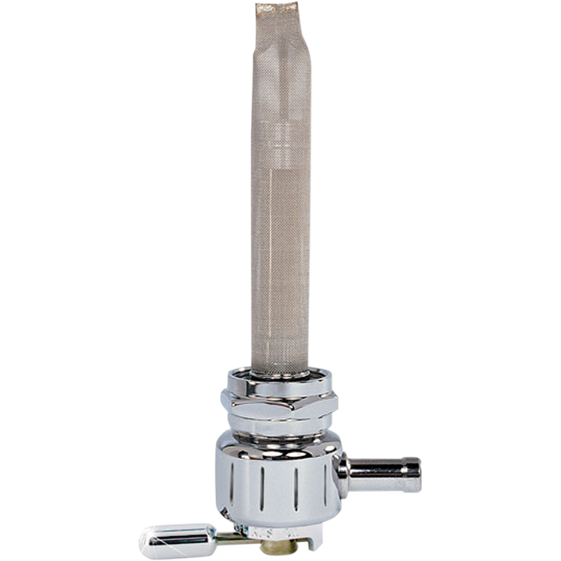 Round Fuel Valve - Grooved Chrome - 22 mm