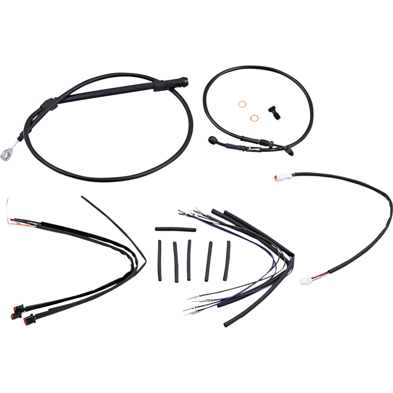 Cable Kit - Jail Bar - 12" Handlebars - Black Vinyl