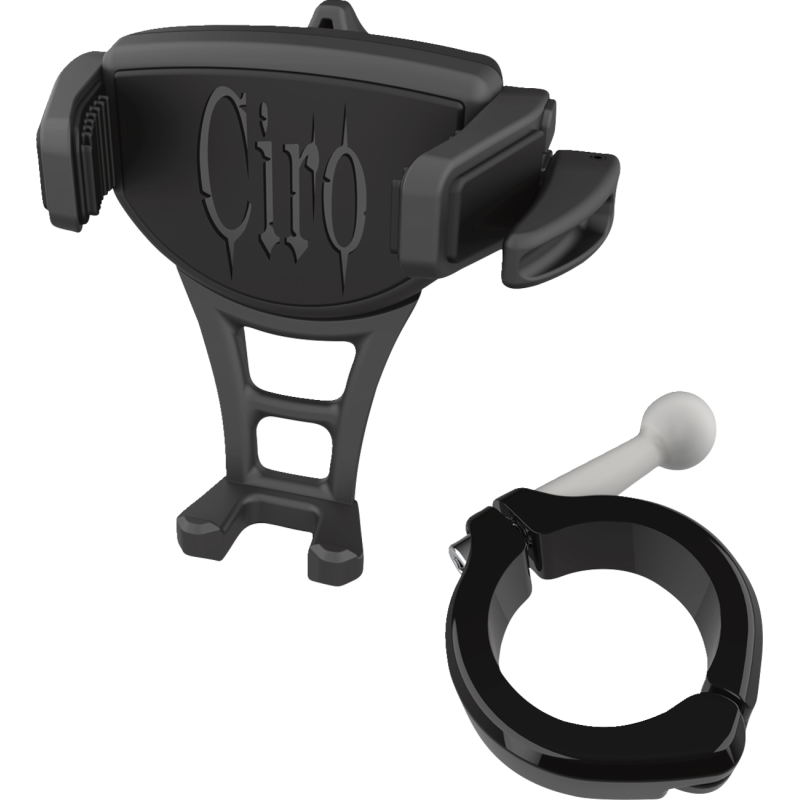 HOLDER PHONE CONSTRICTOR BLK, H-BAR MOUNT 1-1/2" BLK