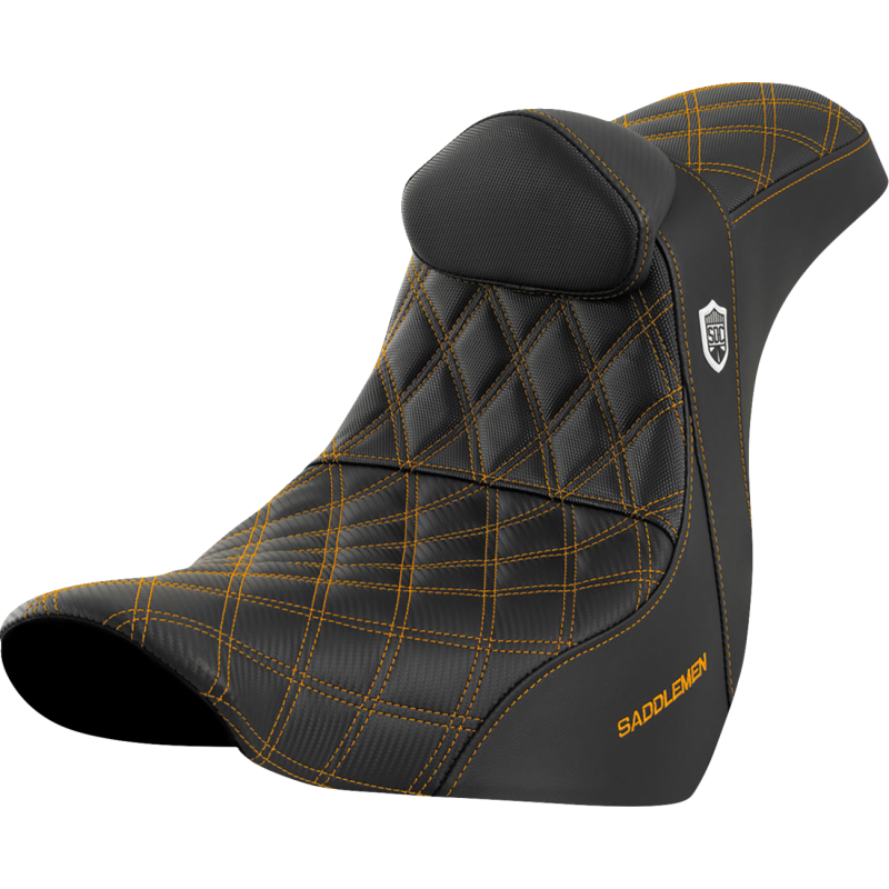 SEAT SDC PERF GRIPPER W/BR GOLD STITCH