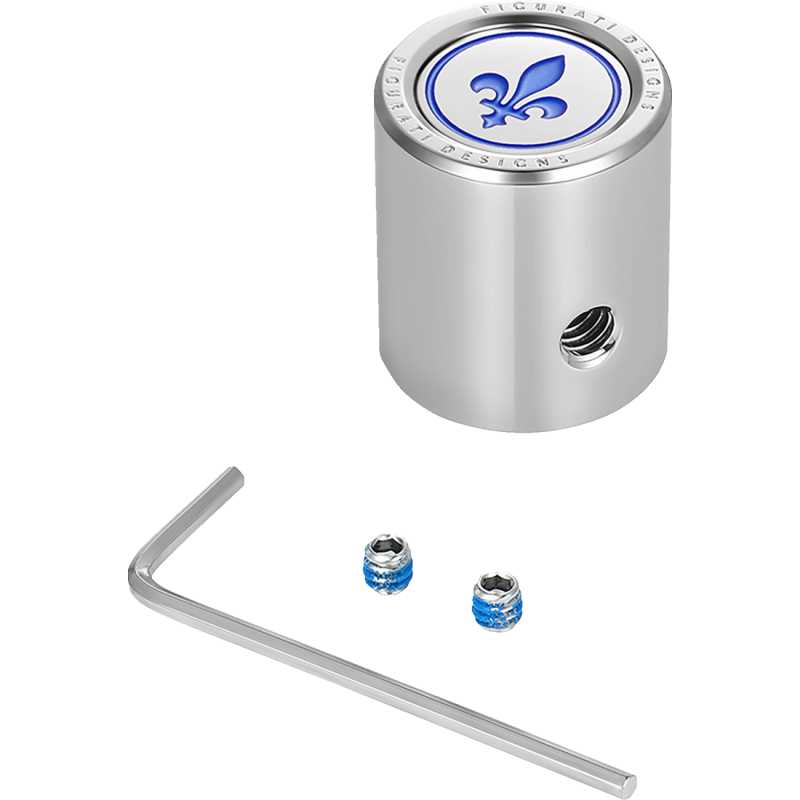 BLUE FLEUR-DE-LIS SHIFTER COVER SILVER