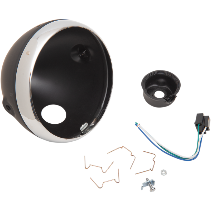 H/LAMP LUCAS 7" SHELL BLK