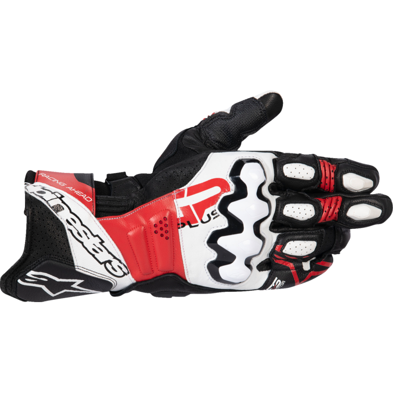 GLOVE GP+ R V3 LTHR BK/WT/BRT RD S