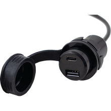 DUAL PORT USB CHARGER TYPE A + C BLACK