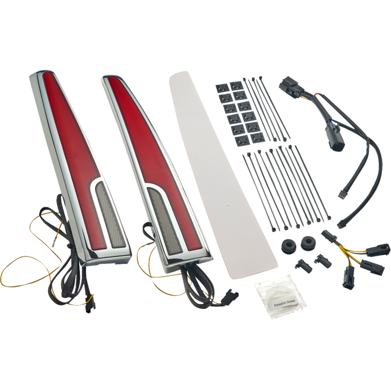 Calade Taillight - LED - Red Lens - Chrome - Tri Glide