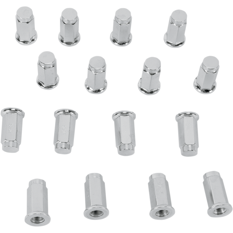 3/8" CHROME LUG NUT FLAT BASE (16)