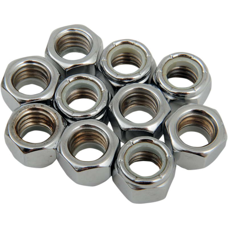 7/16-14 NYLOCK HEX NUTS(10) CY-CHROME