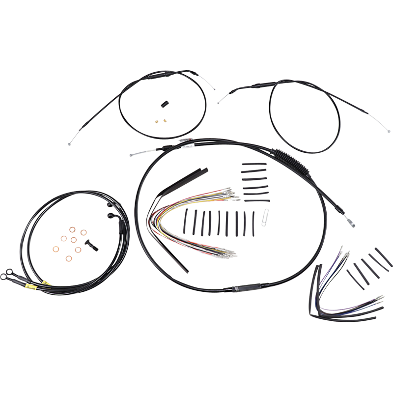 Cable Kit - Jail Bar - 14" Handlebars - Black Vinyl