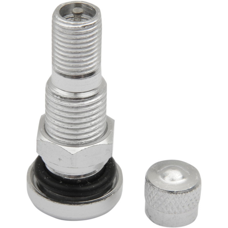 10MM  METAL SHORT STRT VALVE STEM SILV