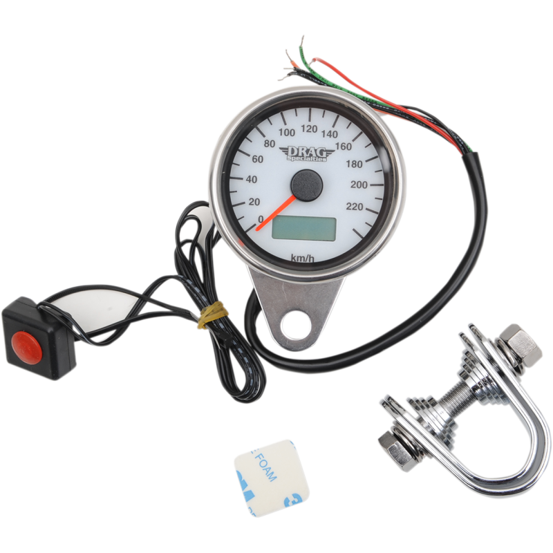 2.37" MINI SPEEDO WHT KM/H