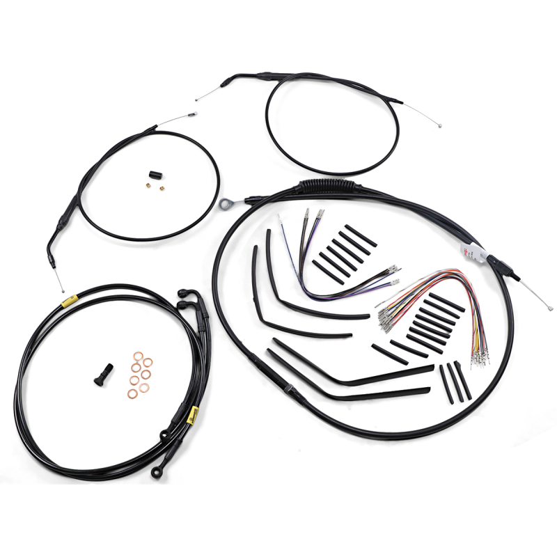 Cable Kit - Jail Bar - 12" Handlebars - Black Vinyl