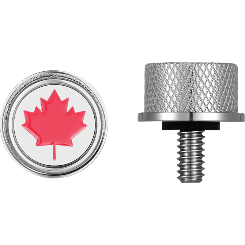 RED MAPLE LEAF SEAT SCREW SILVER