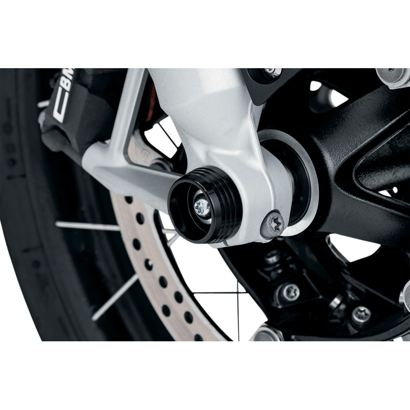 LODESTAR FRT AXLE SLIDERS FOR BMW R 1200&1250, BLK PN 3804