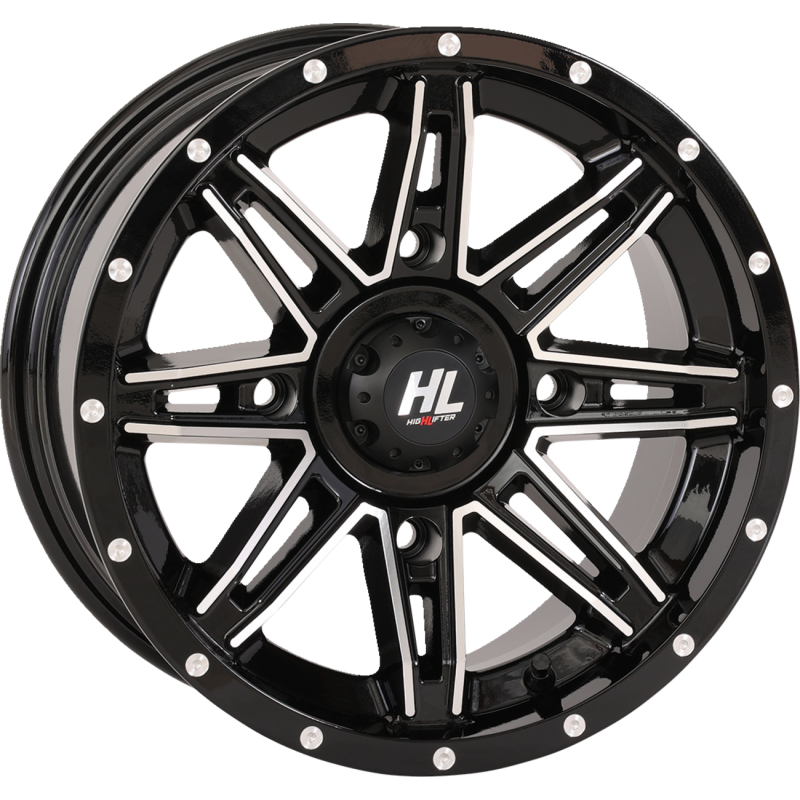 HL22 ALLOY 14X7 4/137 4+3 (+10mm) GLOSS BLACK MACHINED W1