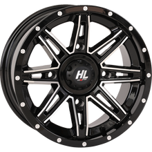 HL22 ALLOY 14X7 4/156 4+3 (+10mm) GLOSS BLACK MACHINED W1