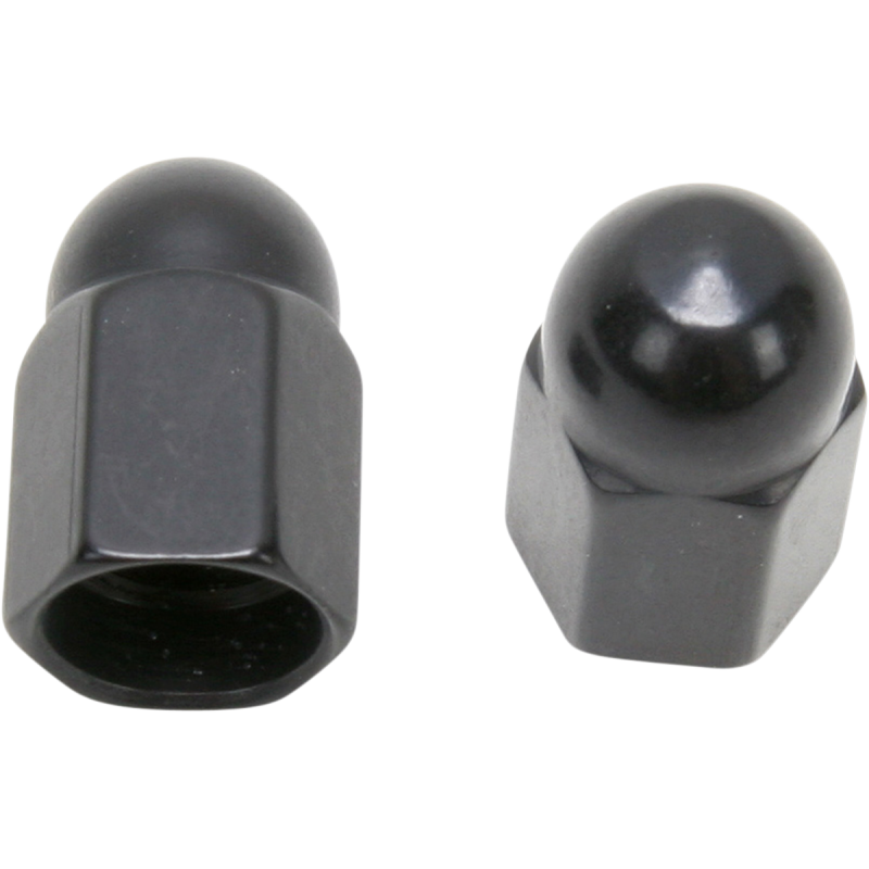 BLACK TIRE VALVE CAPS (2) BARNETT