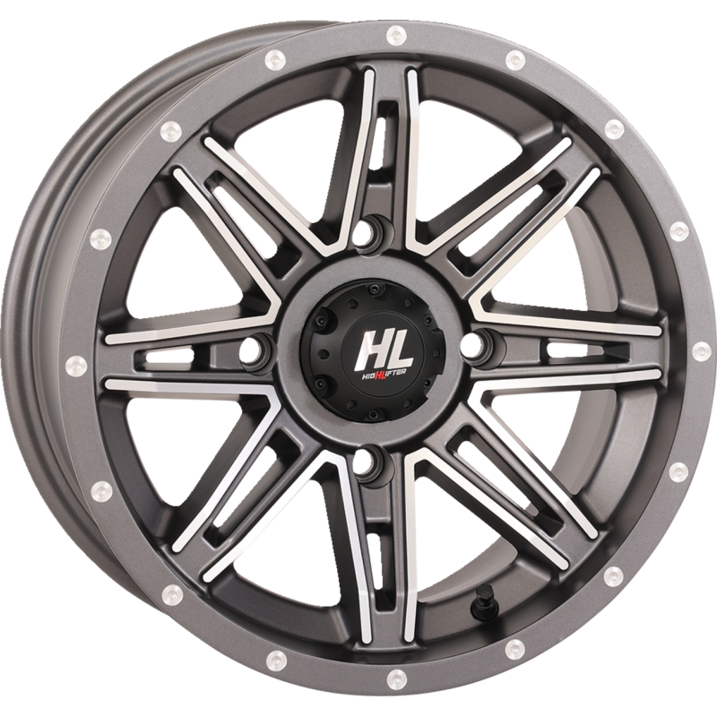 HL22 ALLOY 14X7 4/137 4+3 (+10mm) GUN METAL GREY MACHINED W1