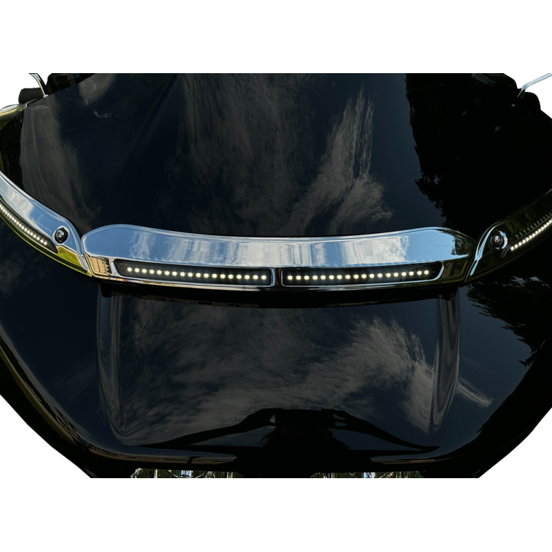 LIGHTS LED WINDSHIELD TRIM CHROME ROAD GLIDE