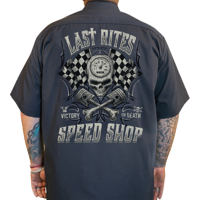 SHRT LAST RITE WRK GY 2XL