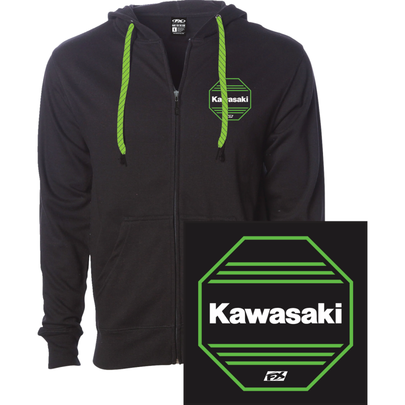 HOODIE ZIP KAWASAKI OCTAGON BK 2X