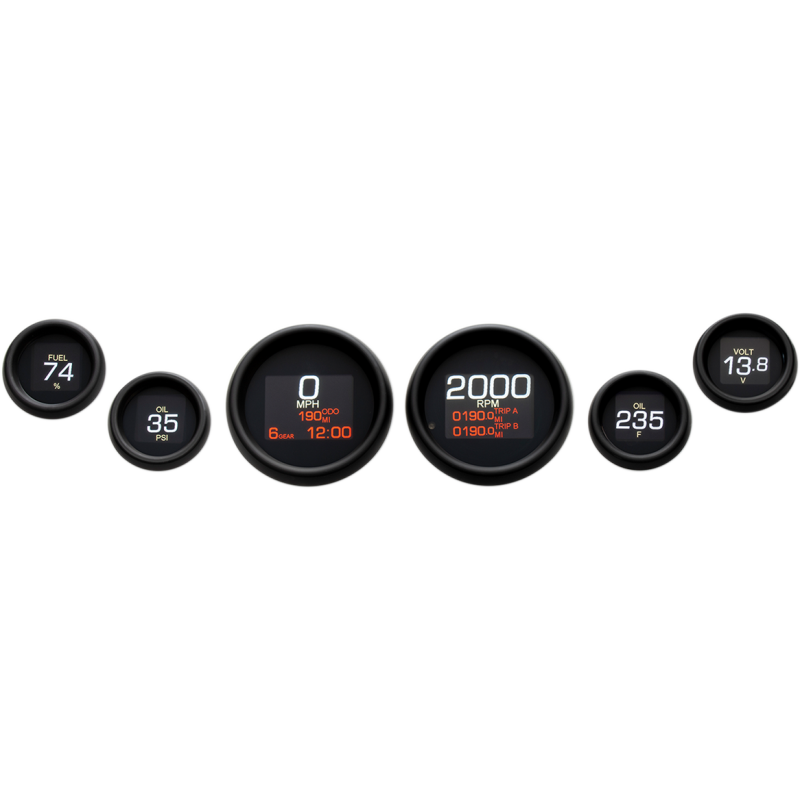 04-13 FLHT SIX GAUGE  BLK BEZEL
