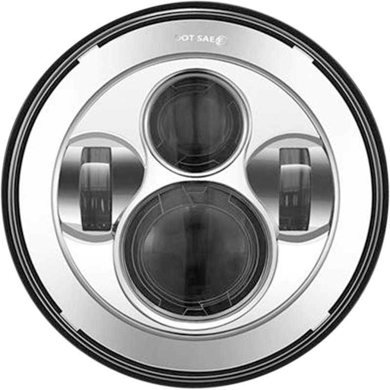 45W - 7" Motorcycle Headlight - Chrome - DOT