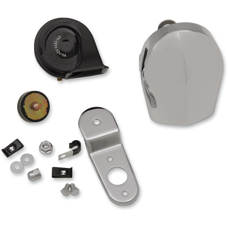 HORN KIT 91-19 FLHT/91-17 S/TAIL HORN KIT CHR W/CVR